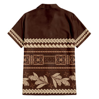 Brown Samoa Siapo Teuila Flowers Family Matching Tank Maxi Dress and Hawaiian Shirt LT14 - Polynesian Pride