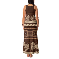 Brown Samoa Siapo Teuila Flowers Family Matching Tank Maxi Dress and Hawaiian Shirt LT14 - Polynesian Pride