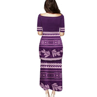 Purple Samoa Siapo Teuila Flowers Family Matching Puletasi and Hawaiian Shirt LT14 - Polynesian Pride