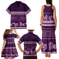 Purple Samoa Siapo Teuila Flowers Family Matching Tank Maxi Dress and Hawaiian Shirt LT14 - Polynesian Pride