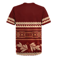 Red Samoa Siapo Teuila Flowers Rugby Jersey