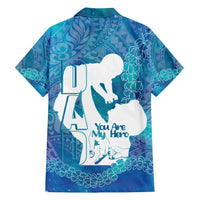 Turquoise Polynesia Father's Day Family Matching Off Shoulder Maxi Dress and Hawaiian Shirt Dad You Are My Hero LT14 - Polynesian Pride