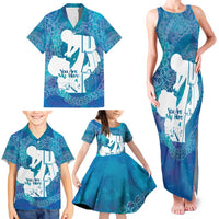 Turquoise Polynesia Father's Day Family Matching Tank Maxi Dress and Hawaiian Shirt Dad You Are My Hero LT14 - Polynesian Pride