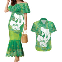 Green Polynesia Father's Day Couples Matching Mermaid Dress and Hawaiian Shirt Dad You Are My Hero LT14 Green - Polynesian Pride