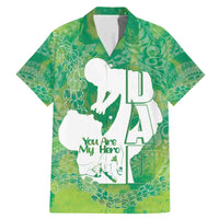 Green Polynesia Father's Day Family Matching Mermaid Dress and Hawaiian Shirt Dad You Are My Hero LT14 Dad's Shirt - Short Sleeve Green - Polynesian Pride