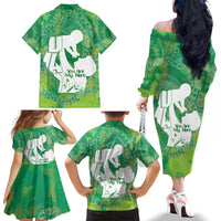 Green Polynesia Father's Day Family Matching Off The Shoulder Long Sleeve Dress and Hawaiian Shirt Dad You Are My Hero LT14 - Polynesian Pride