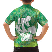 Green Polynesia Father's Day Family Matching Off Shoulder Short Dress and Hawaiian Shirt Dad You Are My Hero LT14 - Polynesian Pride