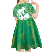 Green Polynesia Father's Day Kid Short Sleeve Dress Dad You Are My Hero