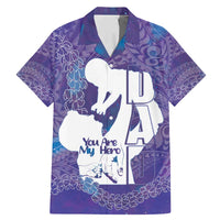 Purple Polynesia Father's Day Family Matching Mermaid Dress and Hawaiian Shirt Dad You Are My Hero LT14 Dad's Shirt - Short Sleeve Purple - Polynesian Pride