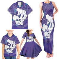 Purple Polynesia Father's Day Family Matching Tank Maxi Dress and Hawaiian Shirt Dad You Are My Hero LT14 - Polynesian Pride