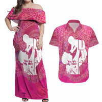 Pink Polynesia Father's Day Couples Matching Off Shoulder Maxi Dress and Hawaiian Shirt Dad You Are My Hero LT14 Pink - Polynesian Pride