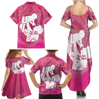 Pink Polynesia Father's Day Family Matching Summer Maxi Dress and Hawaiian Shirt Dad You Are My Hero LT14 - Polynesian Pride