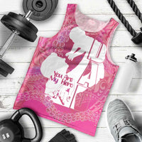 Pink Polynesia Father's Day Men Tank Top Dad You Are My Hero