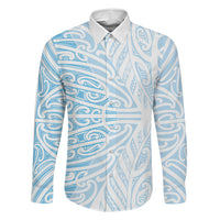 Blue New Zealand Puhoro Maori Tattoo Family Matching Mermaid Dress and Hawaiian Shirt