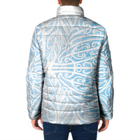 Blue New Zealand Puhoro Maori Tattoo Padded Jacket