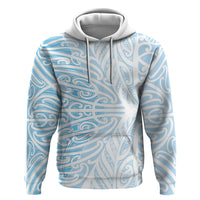 Blue New Zealand Puhoro Maori Tattoo Zip Hoodie