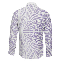 Purple New Zealand Puhoro Maori Tattoo Family Matching Off Shoulder Maxi Dress and Hawaiian Shirt