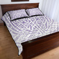Purple New Zealand Puhoro Maori Tattoo Quilt Bed Set
