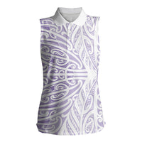 Purple New Zealand Puhoro Maori Tattoo Women Sleeveless Polo Shirt