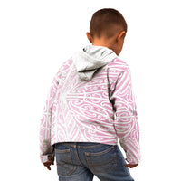 Pink New Zealand Puhoro Maori Tattoo Kid Hoodie