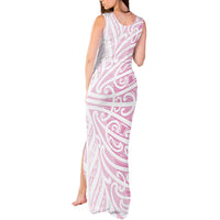Pink New Zealand Puhoro Maori Tattoo Tank Maxi Dress