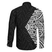 Black New Zealand Puhoro Maori Tattoo Family Matching Puletasi and Hawaiian Shirt