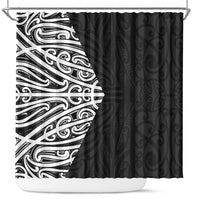 Black New Zealand Puhoro Maori Tattoo Shower Curtain