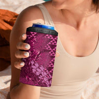 Pink Aloha Hawaii 4 in 1 Can Cooler Tumbler Hawaiian Kakau Ohia Lehua Lei LT14 - Polynesian Pride