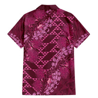 Pink Aloha Hawaii Family Matching Mermaid Dress and Hawaiian Shirt Hawaiian Kakau Ohia Lehua Lei LT14 - Polynesian Pride