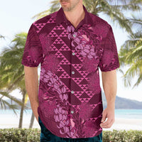 Pink Aloha Hawaii Hawaiian Shirt Hawaiian Kakau Ohia Lehua Lei LT14 - Polynesian Pride