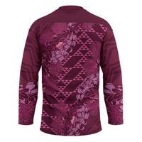 Pink Aloha Hawaii Hockey Jersey Hawaiian Kakau Ohia Lehua Lei LT14 - Polynesian Pride