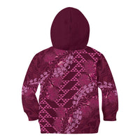 Pink Aloha Hawaii Kid Hoodie Hawaiian Kakau Ohia Lehua Lei LT14 - Polynesian Pride