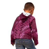 Pink Aloha Hawaii Kid Hoodie Hawaiian Kakau Ohia Lehua Lei LT14 - Polynesian Pride