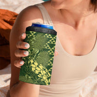 Green Aloha Hawaii 4 in 1 Can Cooler Tumbler Hawaiian Kakau Ohia Lehua Lei LT14 - Polynesian Pride
