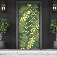 Green Aloha Hawaii Door Cover Hawaiian Kakau Ohia Lehua Lei LT14 - Polynesian Pride