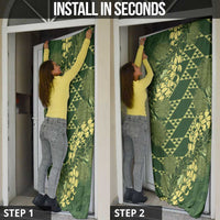 Green Aloha Hawaii Door Cover Hawaiian Kakau Ohia Lehua Lei LT14 - Polynesian Pride