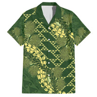 Green Aloha Hawaii Hawaiian Shirt Hawaiian Kakau Ohia Lehua Lei LT14 Green - Polynesian Pride