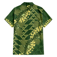 Green Aloha Hawaii Hawaiian Shirt Hawaiian Kakau Ohia Lehua Lei LT14 - Polynesian Pride