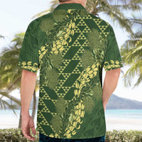 Green Aloha Hawaii Hawaiian Shirt Hawaiian Kakau Ohia Lehua Lei LT14 - Polynesian Pride