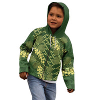 Green Aloha Hawaii Kid Hoodie Hawaiian Kakau Ohia Lehua Lei LT14 - Polynesian Pride