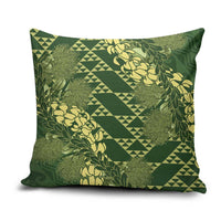 Green Aloha Hawaii Pillow Cover Hawaiian Kakau Ohia Lehua Lei LT14 Green - Polynesian Pride