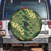 Green Aloha Hawaii Spare Tire Cover Hawaiian Kakau Ohia Lehua Lei LT14 Green - Polynesian Pride