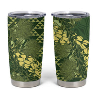 Green Aloha Hawaii Tumbler Cup Hawaiian Kakau Ohia Lehua Lei LT14 Green - Polynesian Pride
