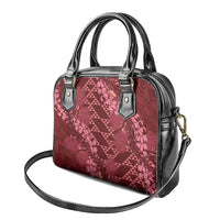 Maroon Aloha Hawaii Shoulder Handbag Hawaiian Kakau Ohia Lehua Lei - Polynesian Pride