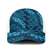 Naval Night Aloha Hawaii Baseball Net Cap Hawaiian Kakau Ohia Lehua Lei - Polynesian Pride