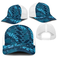 Naval Night Aloha Hawaii Baseball Net Cap Hawaiian Kakau Ohia Lehua Lei - Polynesian Pride
