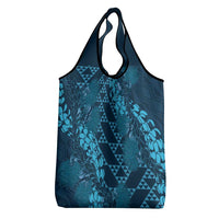 Naval Night Aloha Hawaii Grocery Bag Hawaiian Kakau Ohia Lehua Lei - Polynesian Pride