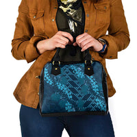 Naval Night Aloha Hawaii Shoulder Handbag Hawaiian Kakau Ohia Lehua Lei - Polynesian Pride