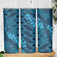 Naval Night Aloha Hawaii Skinny Tumbler Hawaiian Kakau Ohia Lehua Lei LT14 - Polynesian Pride