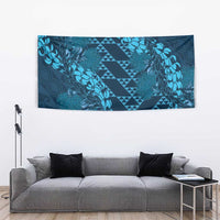 Naval Night Aloha Hawaii Tapestry Hawaiian Kakau Ohia Lehua Lei - Polynesian Pride